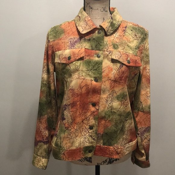 {Christopher&Banks} Fall Leaf Print Jacket - Picture 2 of 7